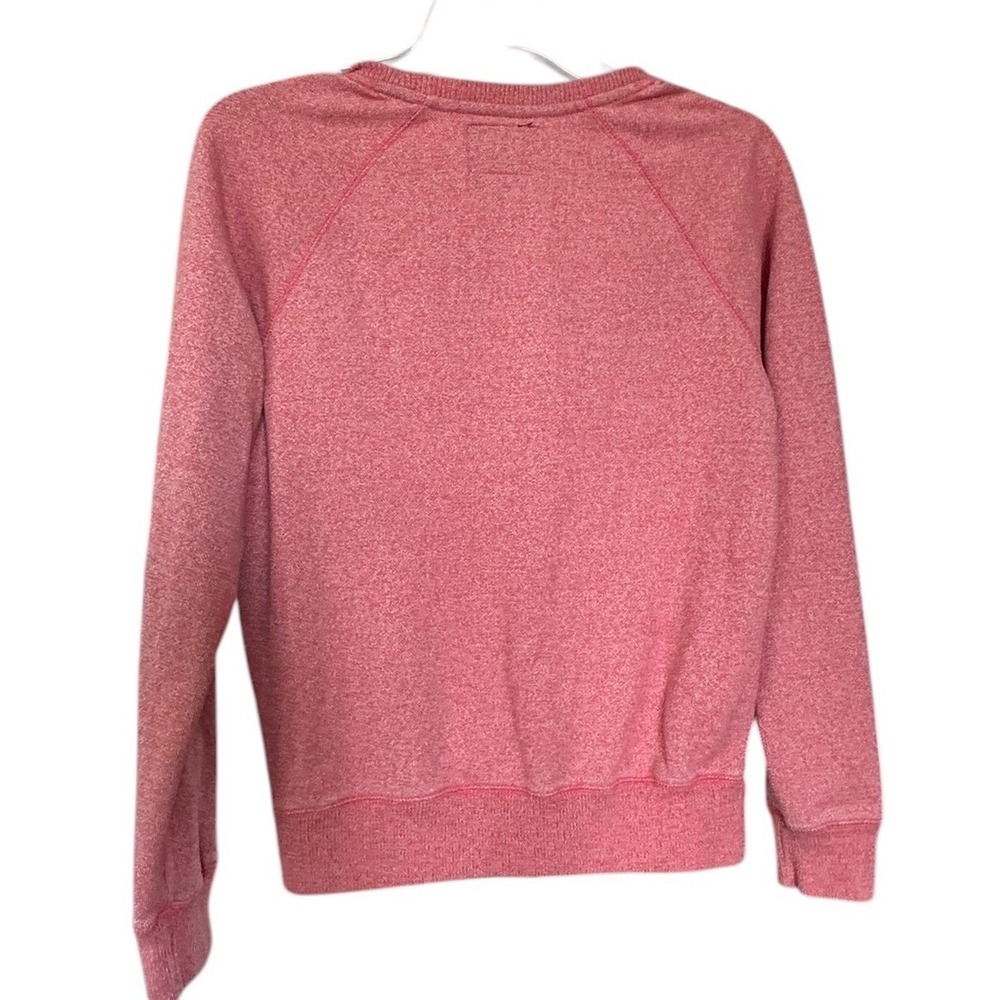 Roots Womens Pink Heather Beaver Logo Raglan Crewneck Sweatshirt Top Small - Picture 2 of 7